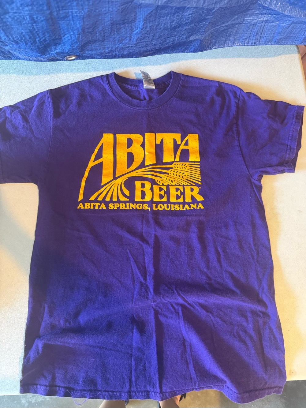 Gildan Purple T-Shirt with Yellow Abita Beer Logo